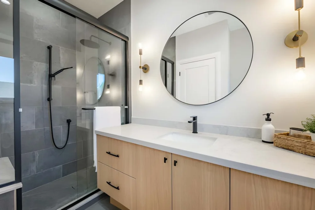 modern bathroom, good plumbing work